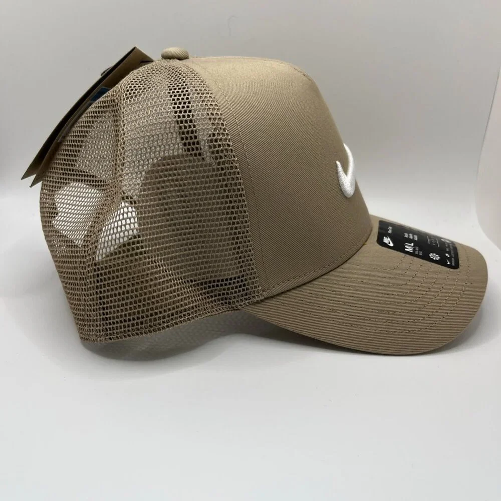 Nike Rise Structured Trucker Hat Cap Beige Tan Curved Brim Adult M/L - Picture 3 of 6